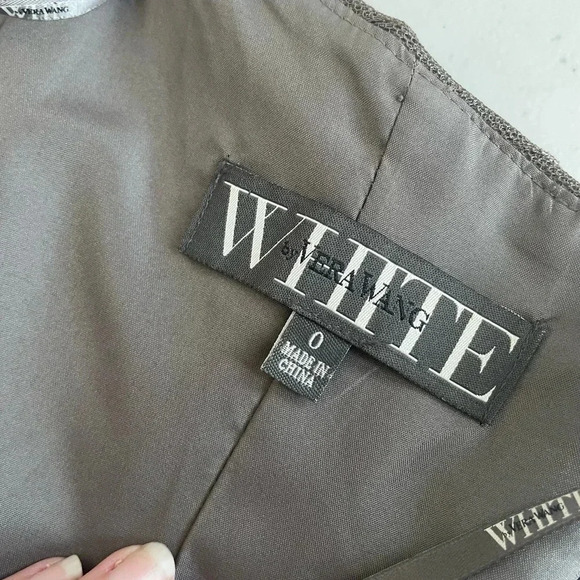 NWT White‎ by Vera Wang Gown Charcoal Fit & Flare Bodycon Bridesmaid Prom Formal - Picture 8 of 13